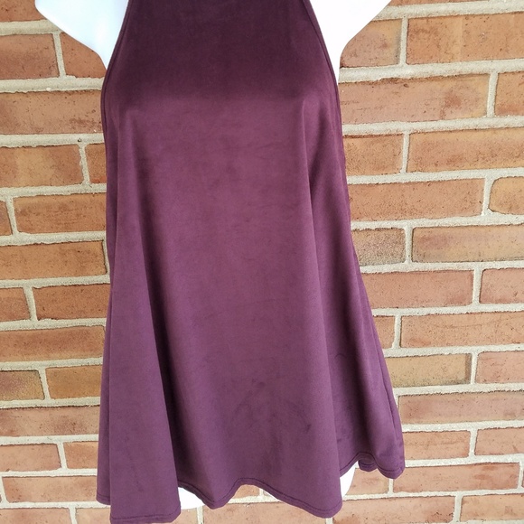 Purple Mock-Halter Tank Top - Picture 3 of 4